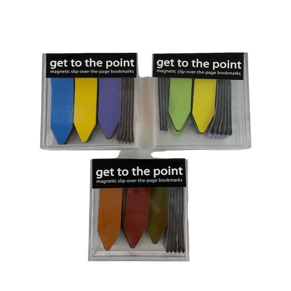 Lot of 3  Folio Get To The Point Magnetic Slip Over The Page Arrow Bookmarks - Picture 1 of 5